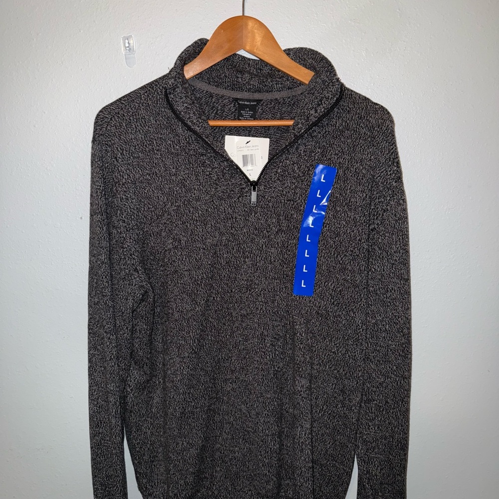 CK Calvin Klein 1/4 Zip Mock Neck Quarter Zip Pullover
